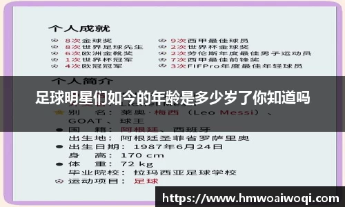 足球明星们如今的年龄是多少岁了你知道吗